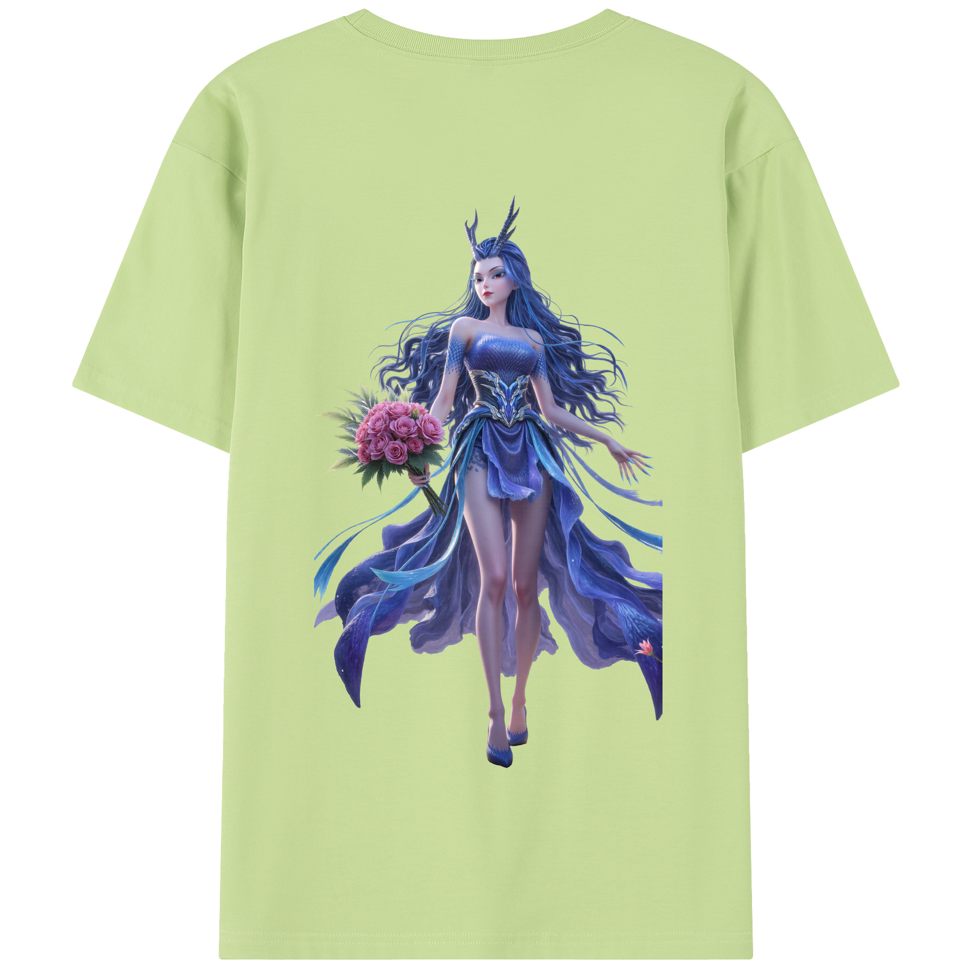 （画像用） Ne Zha 2 ナタ 魔童の大暴れ 綿100％半袖Tシャツ（背面プリント）